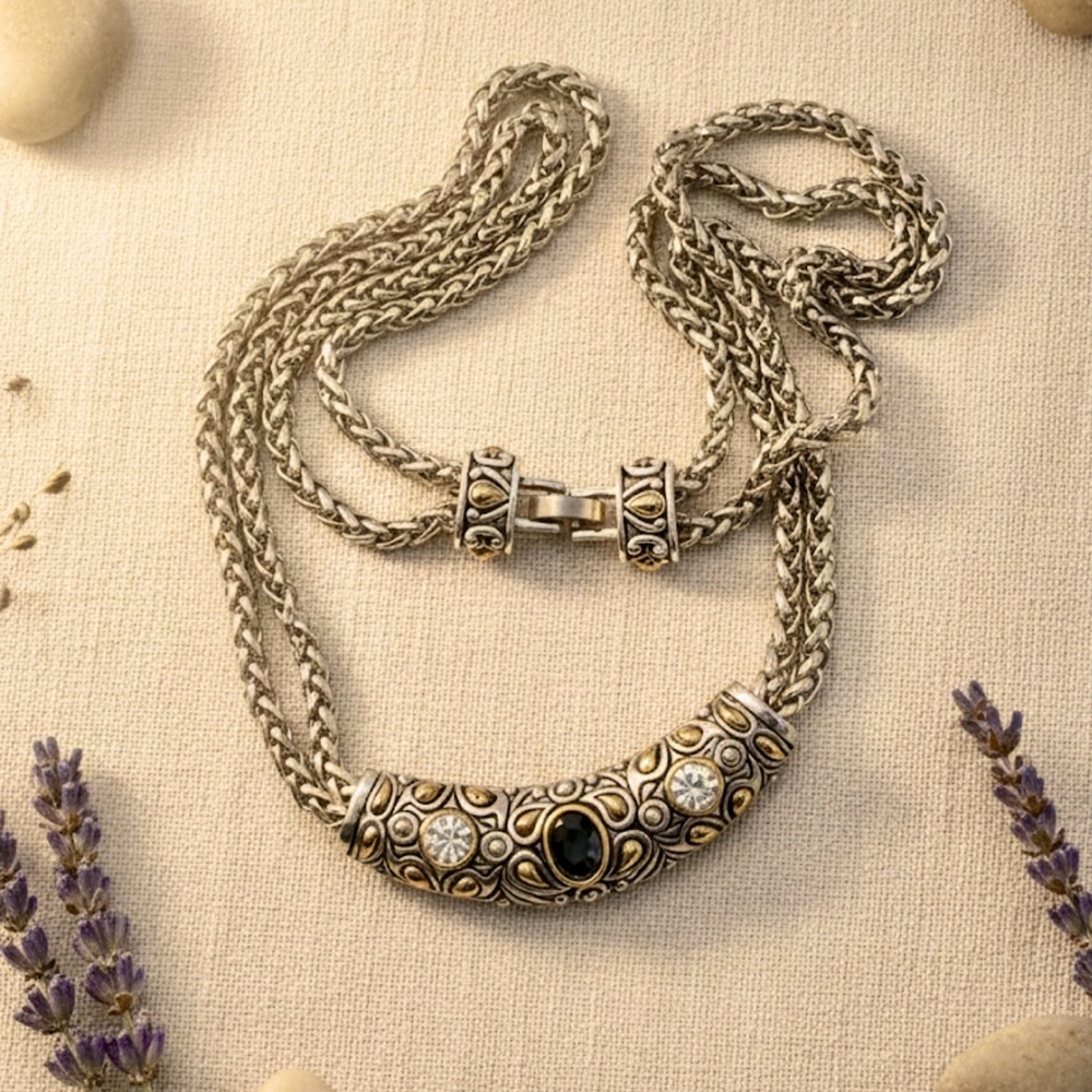 Brighton Style Multi-Strand Choker Necklace